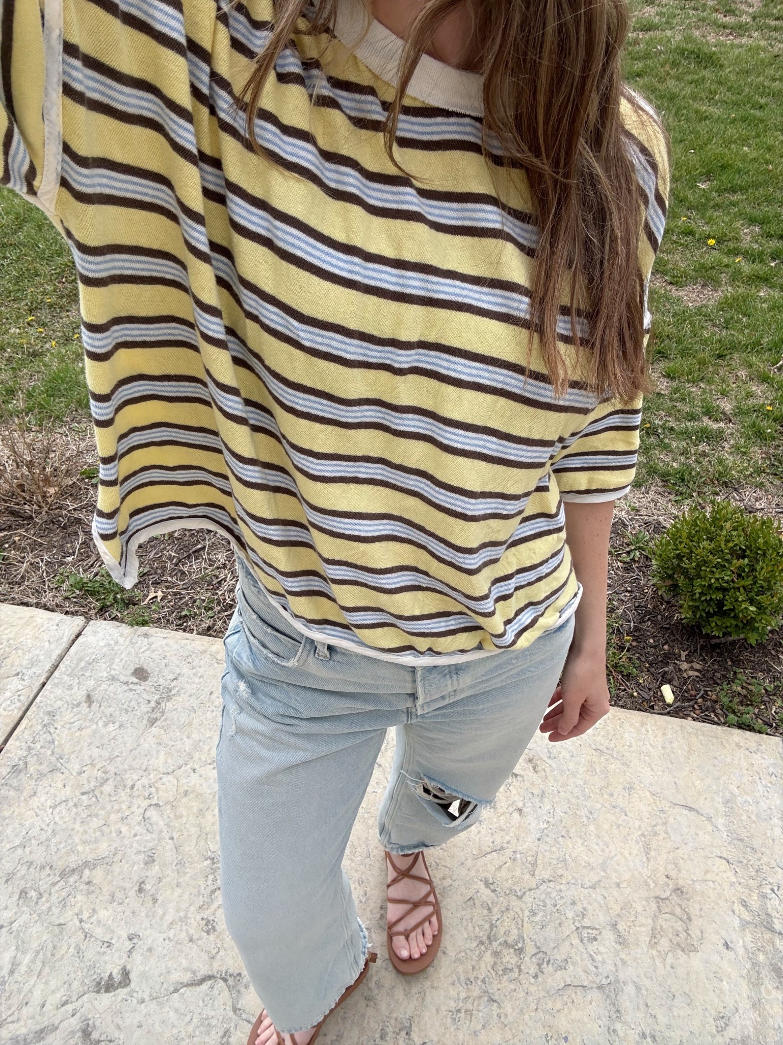 wearing a small in striped tee and sized up 2 sizes in jeans postpartum! Favorite sandals restocked!

Spring outfit, mom outfit

#LTKootd