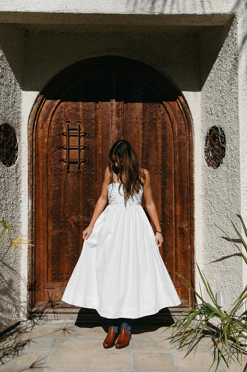 Leah Midi Dress - White | Triple Threads
