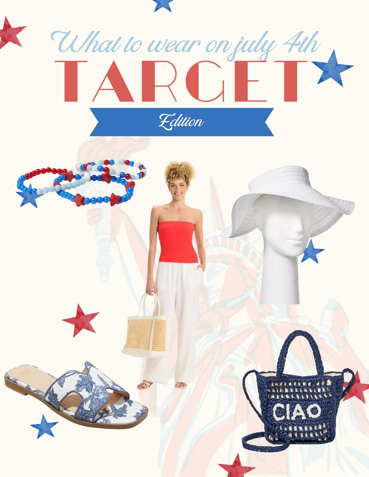 4th of July Target Finds You Need Now! 🎆🎇 Red, white, and TOO cute to scroll past 😍✨ Whether you’re planning a beach day, BBQ, or just love dressing festive for the 4th, I’ve rounded up the best Target fashion finds that are budget-friendly and firework-worthy. 💥 🎯 Americana accessories, bamboo bags, cherry sandals & ruffle socks & fun printed totes 🩴Shoes too! Whether you’re styling for a casual backyard BBQ, beach party, or fireworks under the stars, this Target collection has you celebration-ready from head to toe. 🛍️ Everything’s linked in my LTK – just tap to shop & be the best dressed this 4th! 🔗 Search “petitepaprika” in the app #TargetStyle #July4thStyle #TargetFinds #AmericanaAesthetic #RedWhiteAndCute #TargetSummerLooks #LTKUSA #GinghamOutfit #TargetSwim #LTKHolidayStyle #BBQOutfitIdeas #LTKSummerFinds #USAStyle #TargetOOTD #PatrioticLooks #Target4thOfJuly #SummerStyleUnder50 #TargetClothingHaul #StarsAndStripesStyle #AllAmericanStyle #FireworksFits • Target 4th of July outfits 2025 • Patriotic Target clothes • Gingham swimwear Target • Americana fashion Target • USA graphic tees women • Target red white and blue outfit • Target picnic outfit ideas • 4th of July outfit under $50 • Target accessories for July 4 • Target matching gingham sets • Target women’s swimwear summer 2025 • Target shoes red and white • Target star tank top • LTK patriotic fashion finds

#LTKTravel #LTKSummerEdit #LTKFindsUnder50