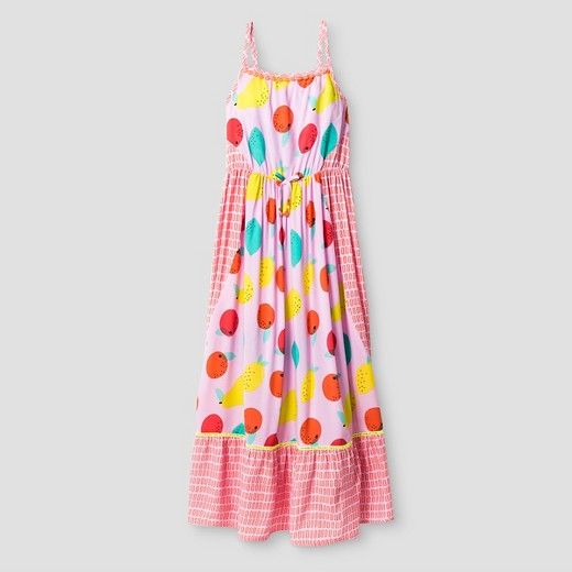 Girls' Fruit Print Maxi Dress Cat & Jack™ - Pink | Target