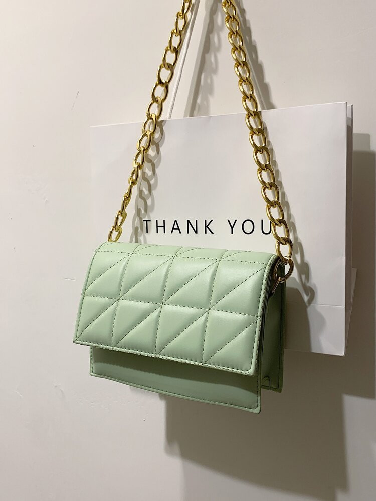 Mini Quilted Detail Flap Chain Square Bag | SHEIN