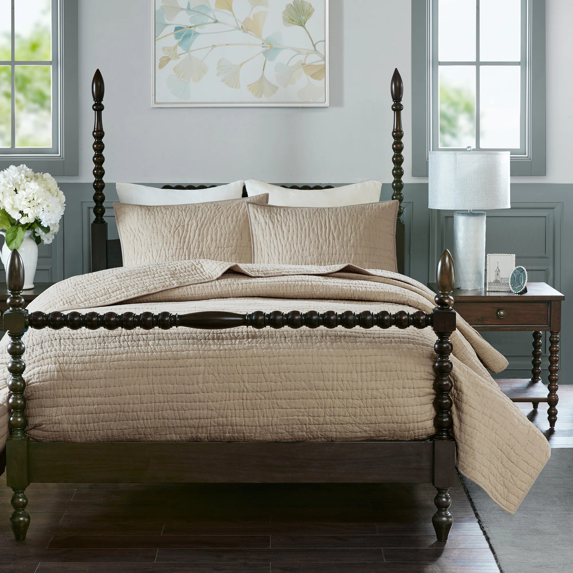 Madison Park Signature Serene 3 Piece Hand Quilted Cotton Quilt Set | Wayfair North America