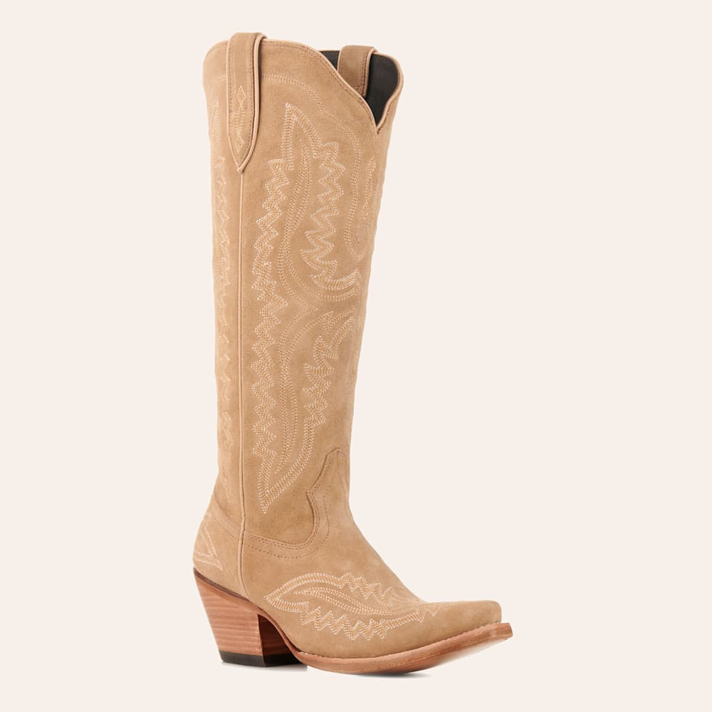 Ariat Women's Casanova Truly Taupe Suede Snip Toe Tall Cowboy Boots | Cavender's