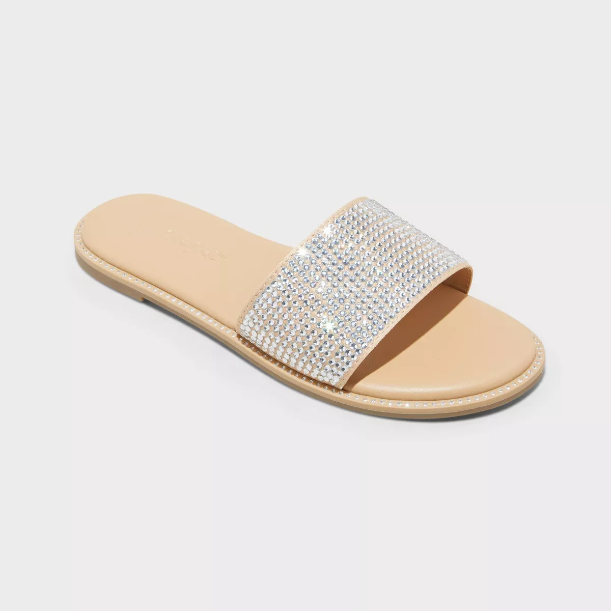 Kids' Heather Rhinestone Slide Sandals - Cat & Jack™ Light Brown | Target