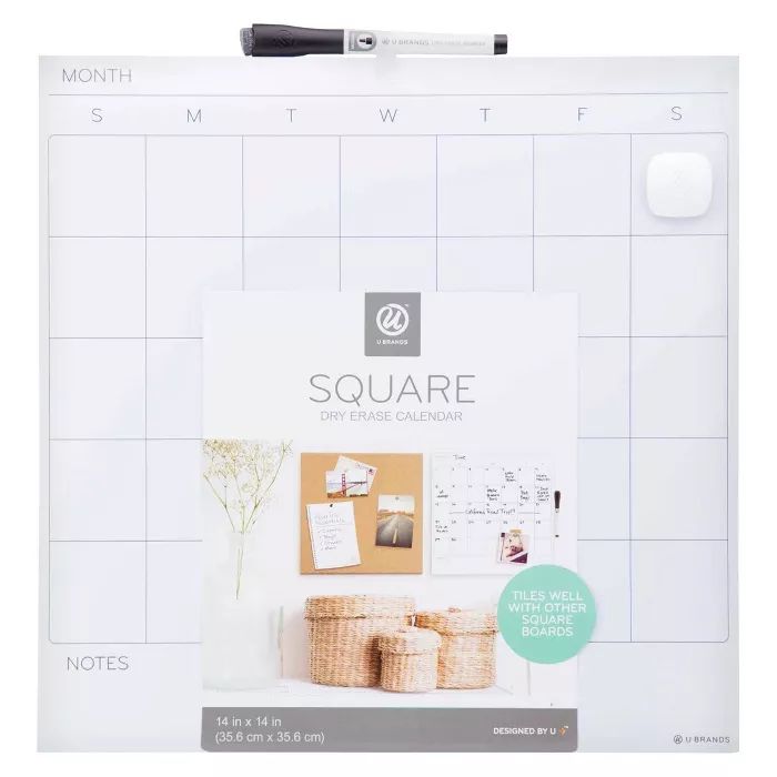 U-Brands 14" Square Dry Erase Calendar Board | Target