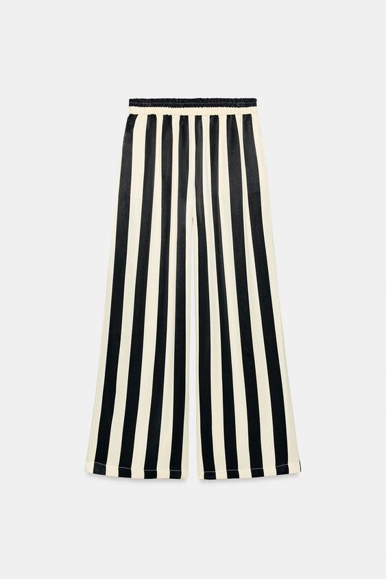 STRIPED WIDE-LEG TROUSERS | Zara UK