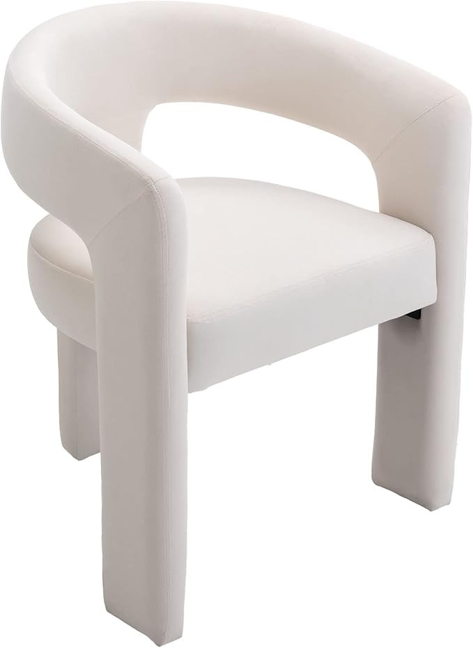 VESCASA Velvet Barrel Dining Chair with Open-Back, Upholstered Modern Accent Side Armchair with 3... | Amazon (US)