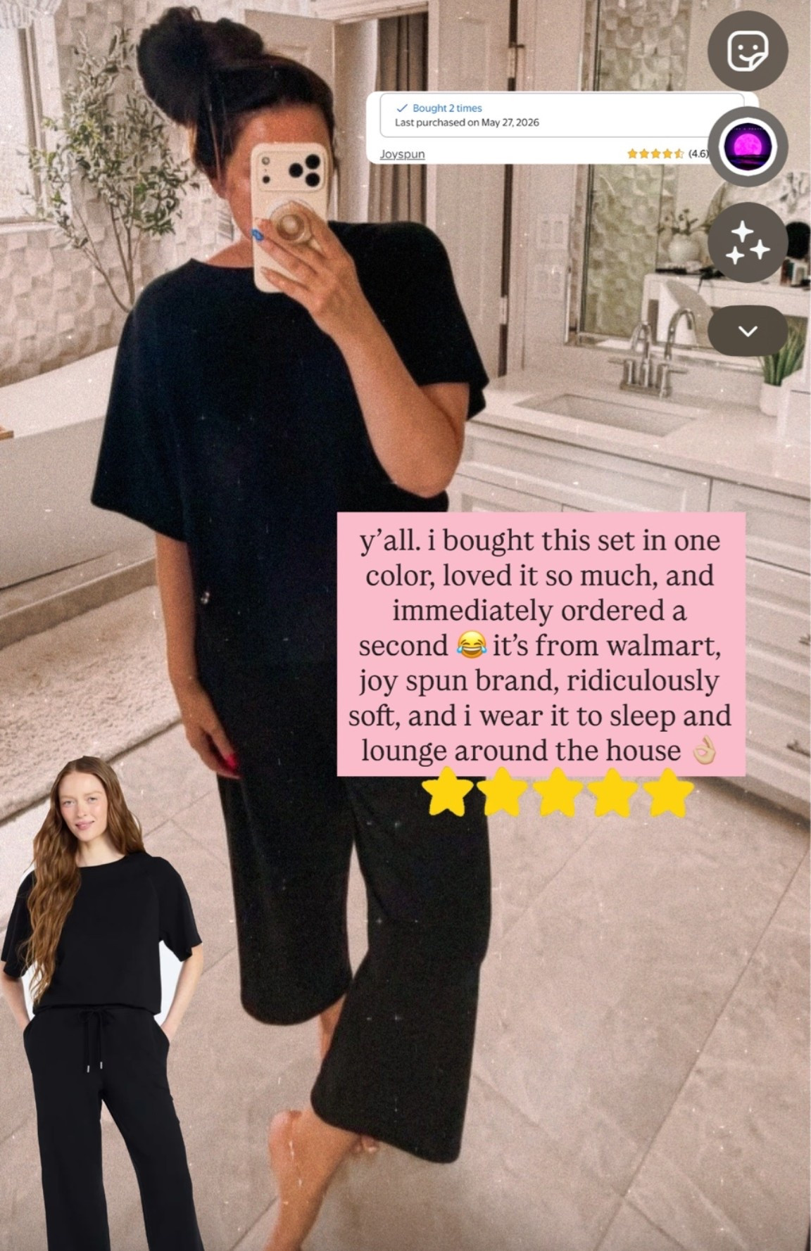 one of my favorite walmart finds 🤍

this joyspun lounge set is so soft, washes well, and is one of those things i reach for over and over again. i wear it to sleep, wear it while working from home, and honestly just wear it anytime i want to be comfortable. loved it enough to buy a second color.

#LTKootd #LTKHome #LTKOver40