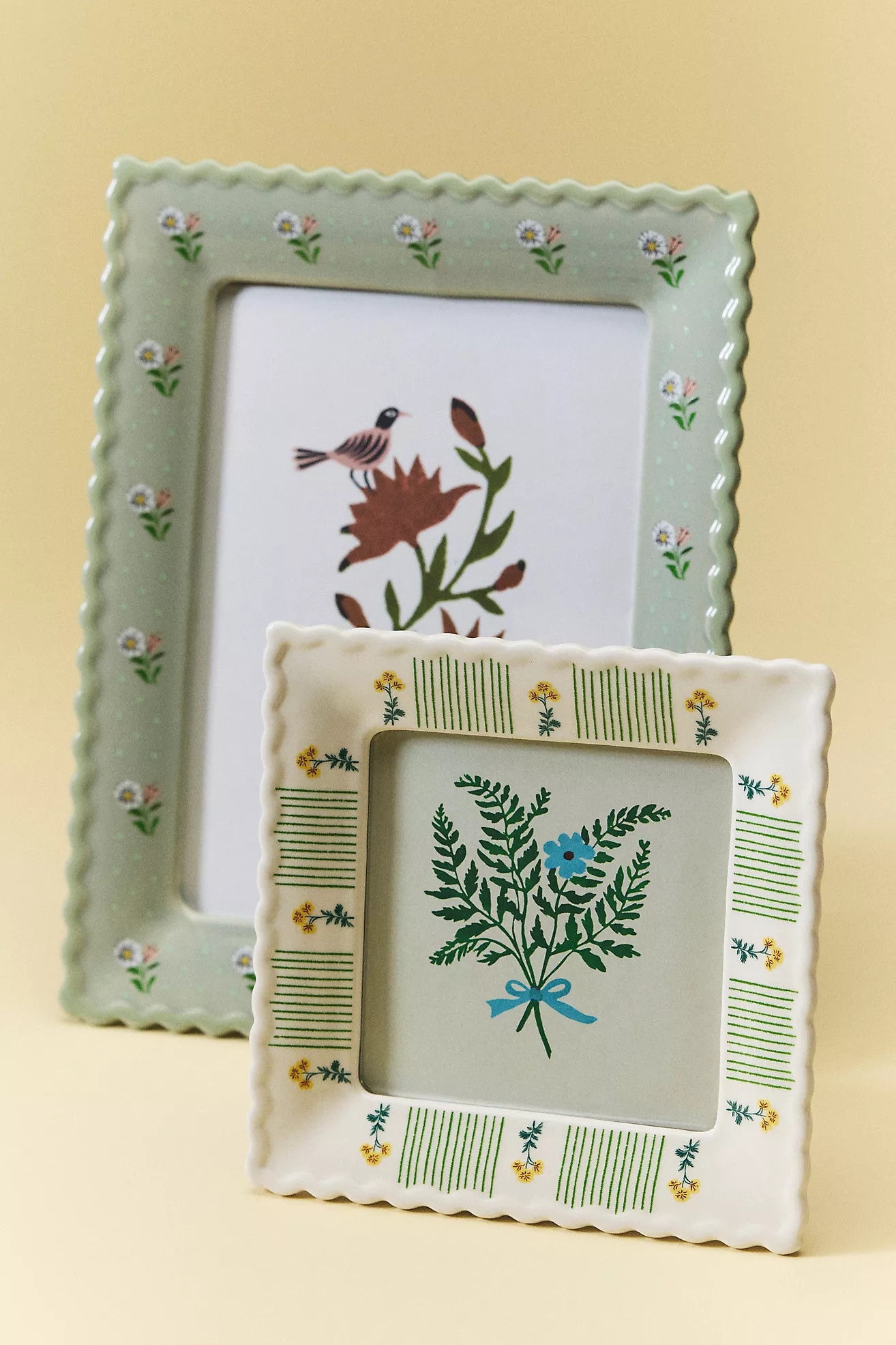 Georgia Floral Ceramic Frame | Anthropologie (US)