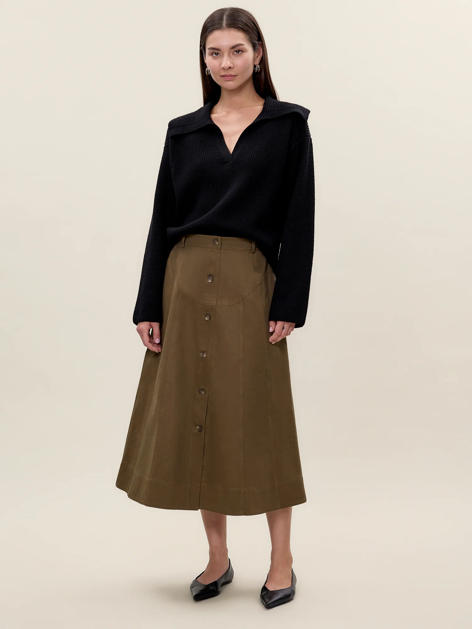 Aria Twill Skirt | Rebecca Taylor