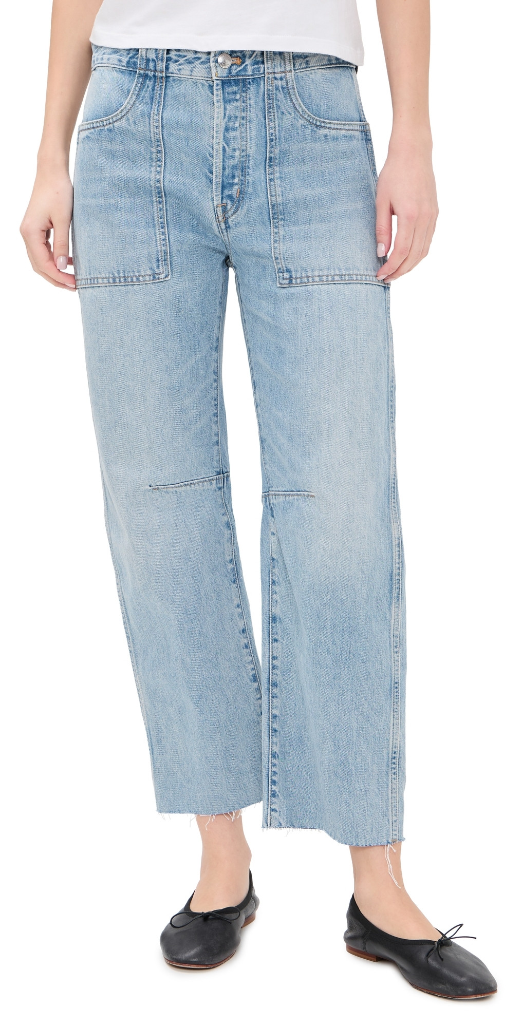 Madewell The Darted Utility Barrel Leg Jeans Faded Horizon Wash 28 | Shopbop