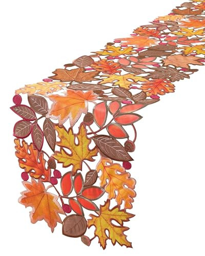Fall Decorations for Home Fall Table Runner 36 Inches Long with Embroidered Maple Leaf. Thanksgiving Decorations for Dining Room Kitchen Table Seasonal Holiday Harvest Party Decor | Amazon (US)