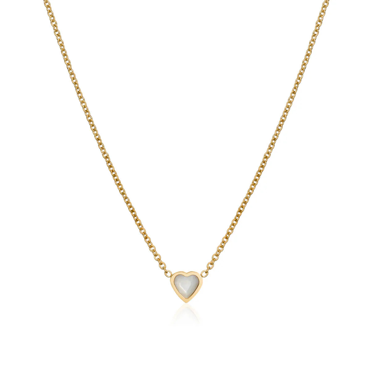 Mini Heart Birthstone Necklace (Gold) | Abbott Lyon