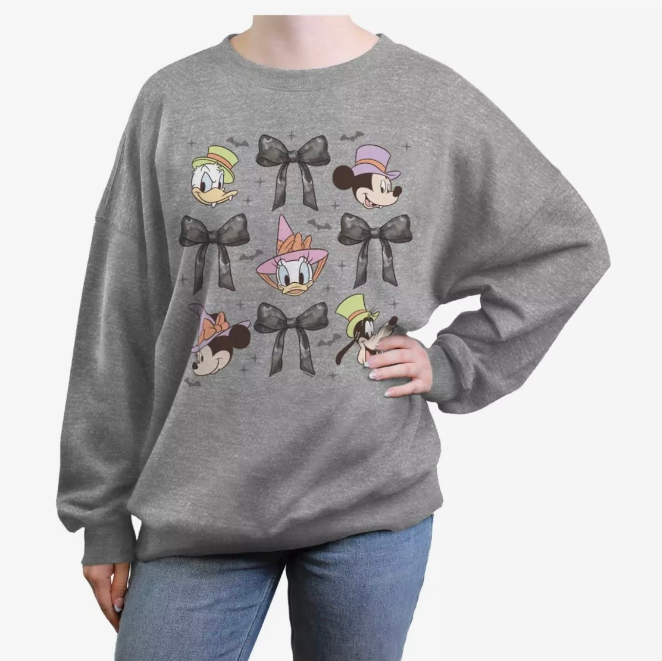Mickey Disney Halloween bow coquette pullover sweatshirt 