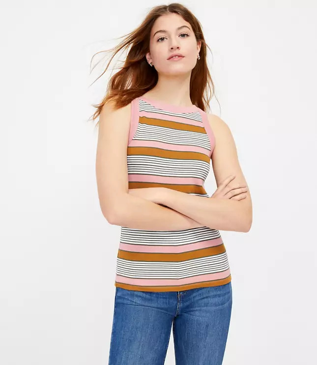Striped Halter Tank | LOFT | LOFT