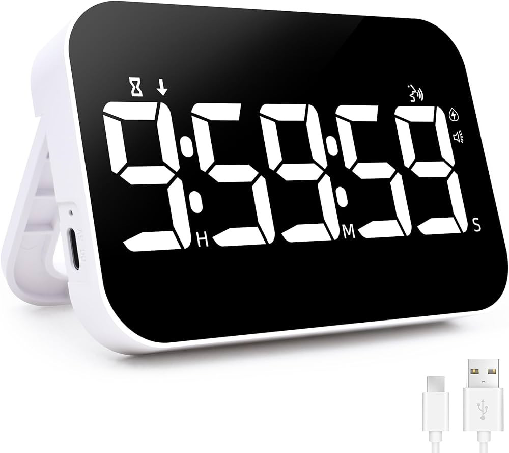 LED Timer（1.5" Number） with Voice Reminder, Digital Magnetic Timer, Countdown/Up, Rechargeabi... | Amazon (US)