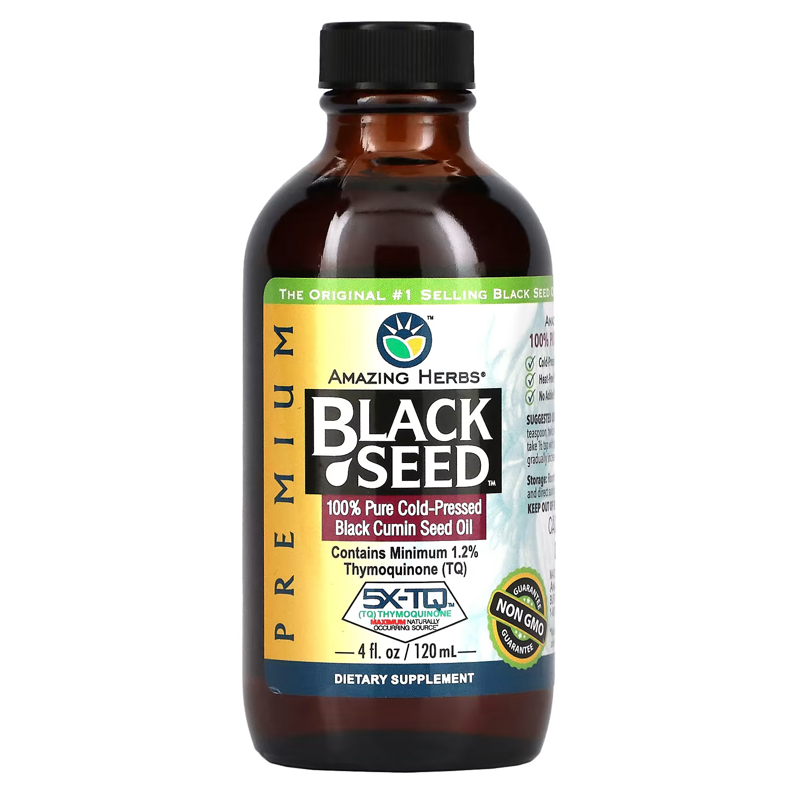 Black Seed, 100% Pure Cold-Pressed Black Cumin Seed Oil, 4 fl oz (120 ml) | iHerb