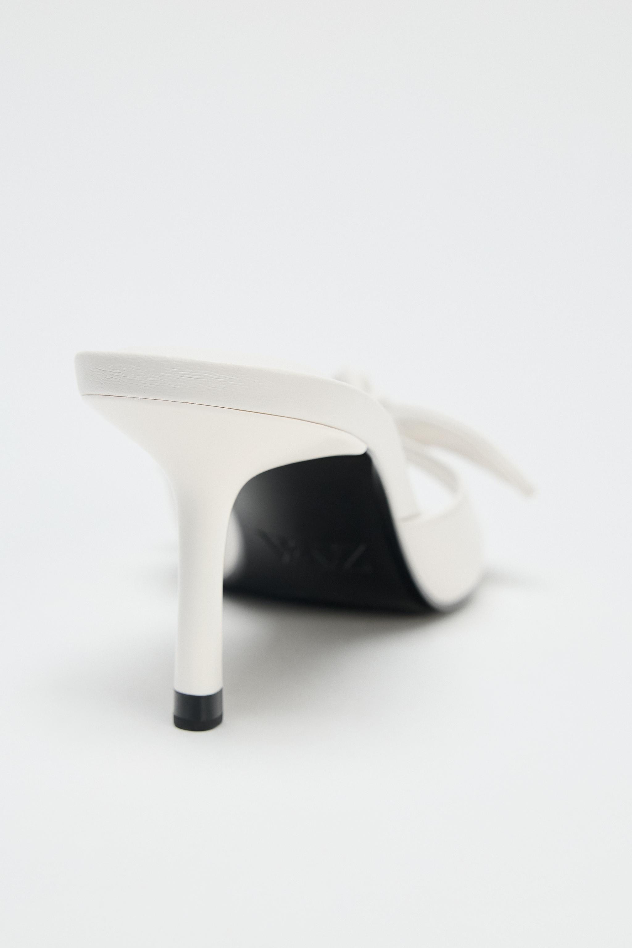 SANDALI CON TACCO E FIOCCO IN PELLE | Zara IT