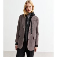 Women's Red Textured Houndstooth Oversized Blazer New Look | New Look (UK)