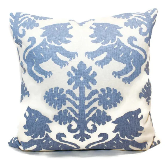 Schumacher Blue Regalia Lion Decorative Pillow Covers 18x18, 20x20 or 22x22, 24x24, 26x26 or Lumb... | Etsy (US)