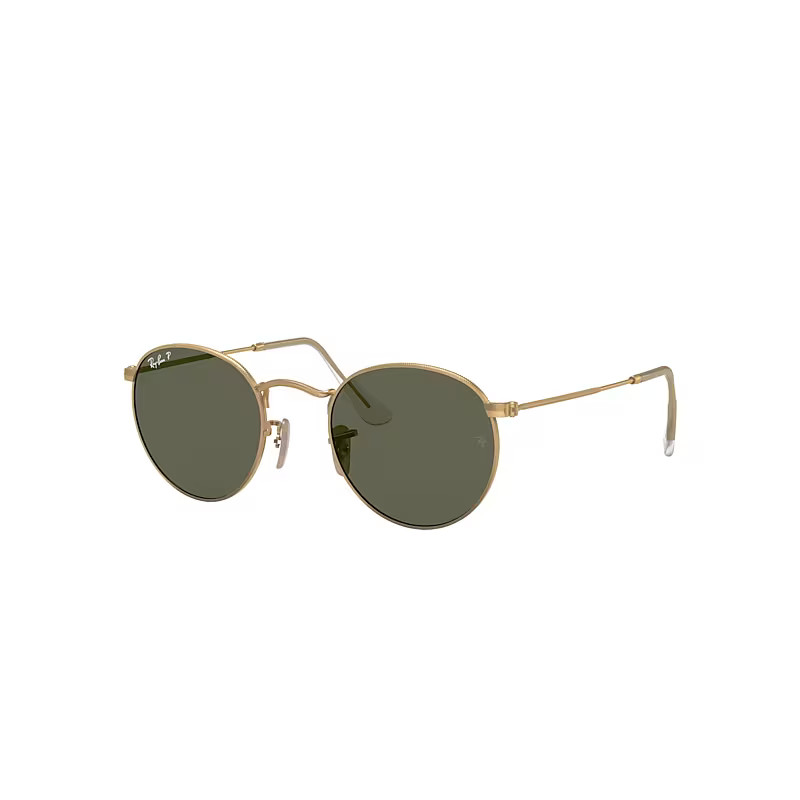 Ray-Ban ROUND METAL Sunglasses Gold frame Green lenses polarized 50-21 | Ray-Ban (US)