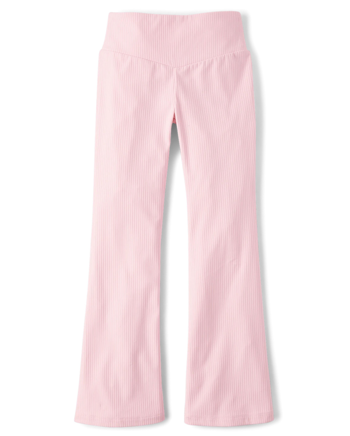 Girls Ribbed High Rise Flare Leggings - pink | The Children's Place