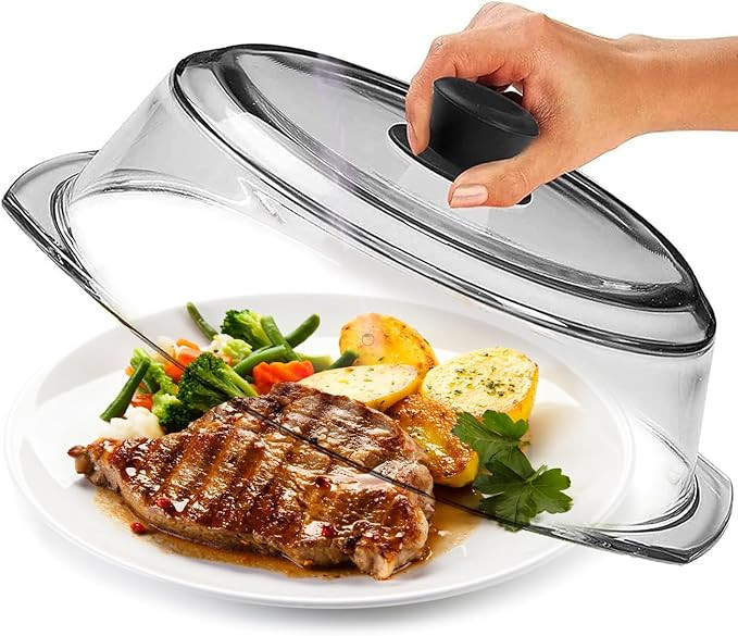 Tall Glass Microwave Splatter Cover for Food - Cookware & Bakeware Serving Dish Cover, Plate Spla... | Amazon (US)
