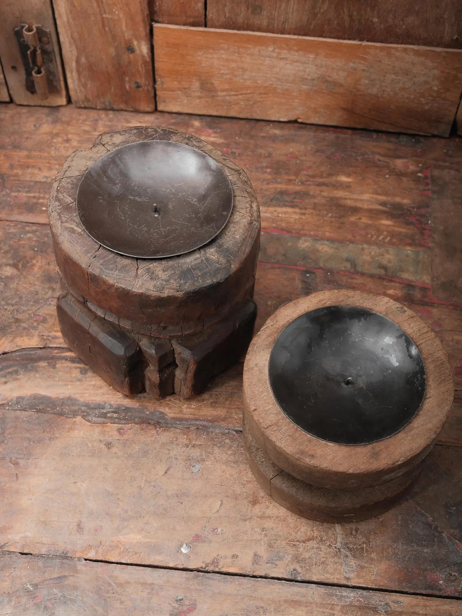 Primitive Reclaimed Wood Candle Holders | Rustic Farmhouse Antique Beam Candlesticks - Etsy | Etsy (US)