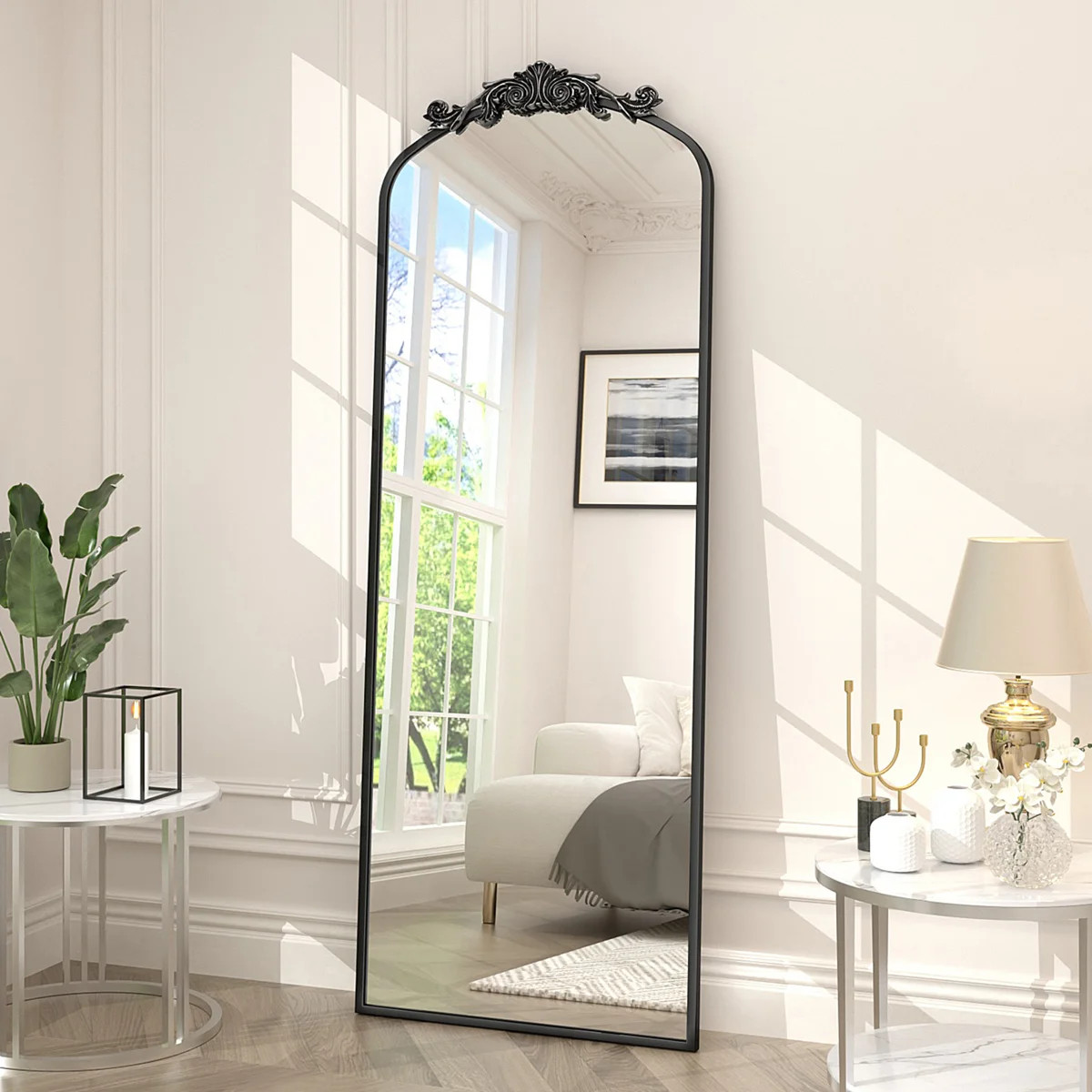 Amara Vintage Baroque Style Tempered Glass French Cleat Mounted Wall Mirror | Wayfair North America