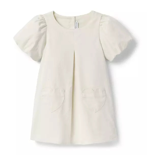 Janie and Jack | The Corduroy Heart Dress - White / 12 | Janie and Jack