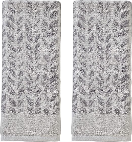 SKL Home by Saturday Knight Ltd. Distressed Leaves Hand Towel (2-Pack),Gray | Amazon (US)