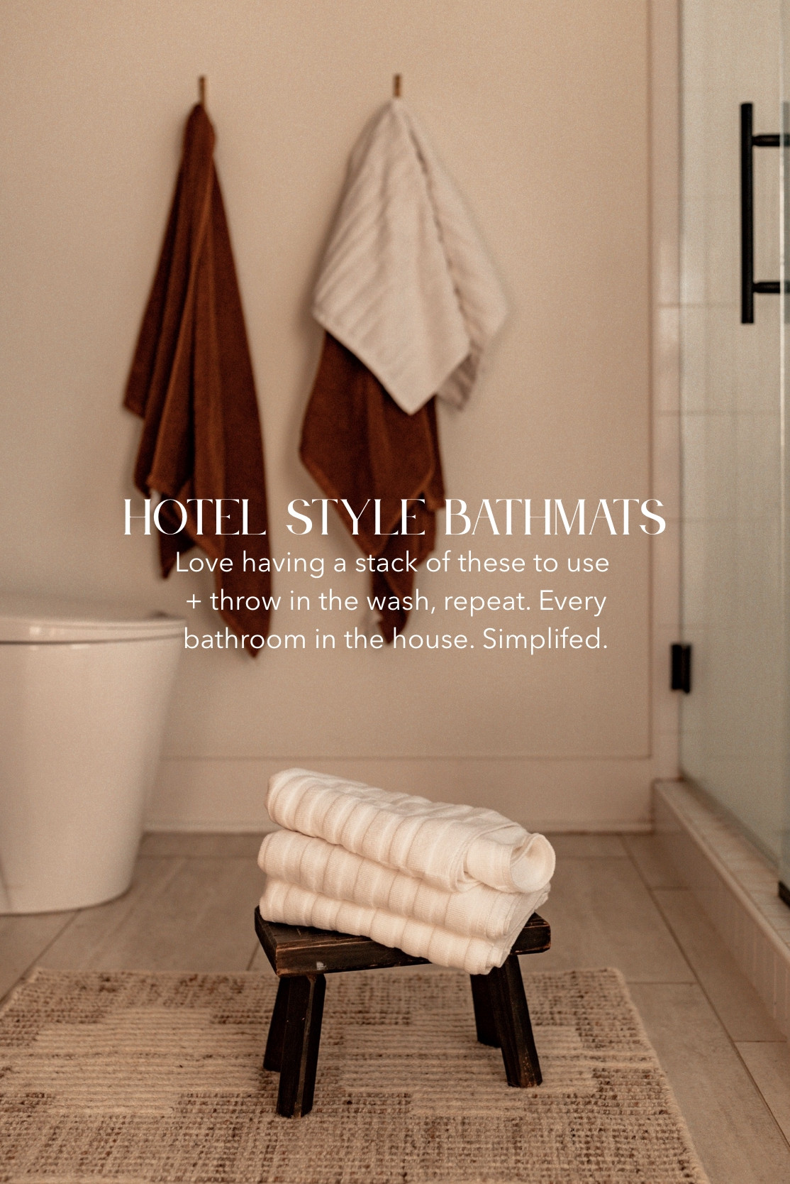 Bathroom essentials.

Love these hotel style bathmats for everywhere in the house. Just like a hotel. 
Use, wash, repeat. 

Simple Modern Home.
Neutral, never boring. 🤎

#LTKHome #LTKSeasonal