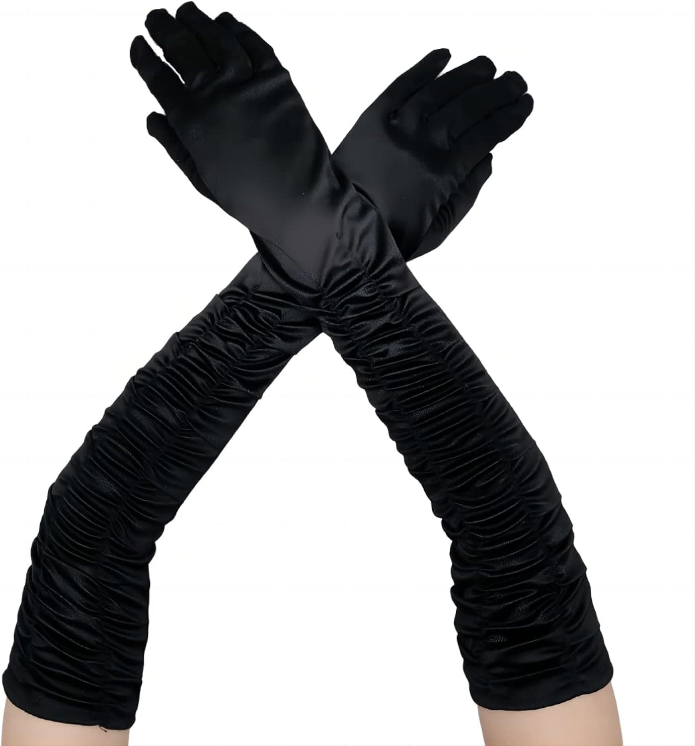 Elbow gloves women Long Opera Party 1920s Satin Gloves Stretchy Adult Size Elbow Length | Amazon (US)