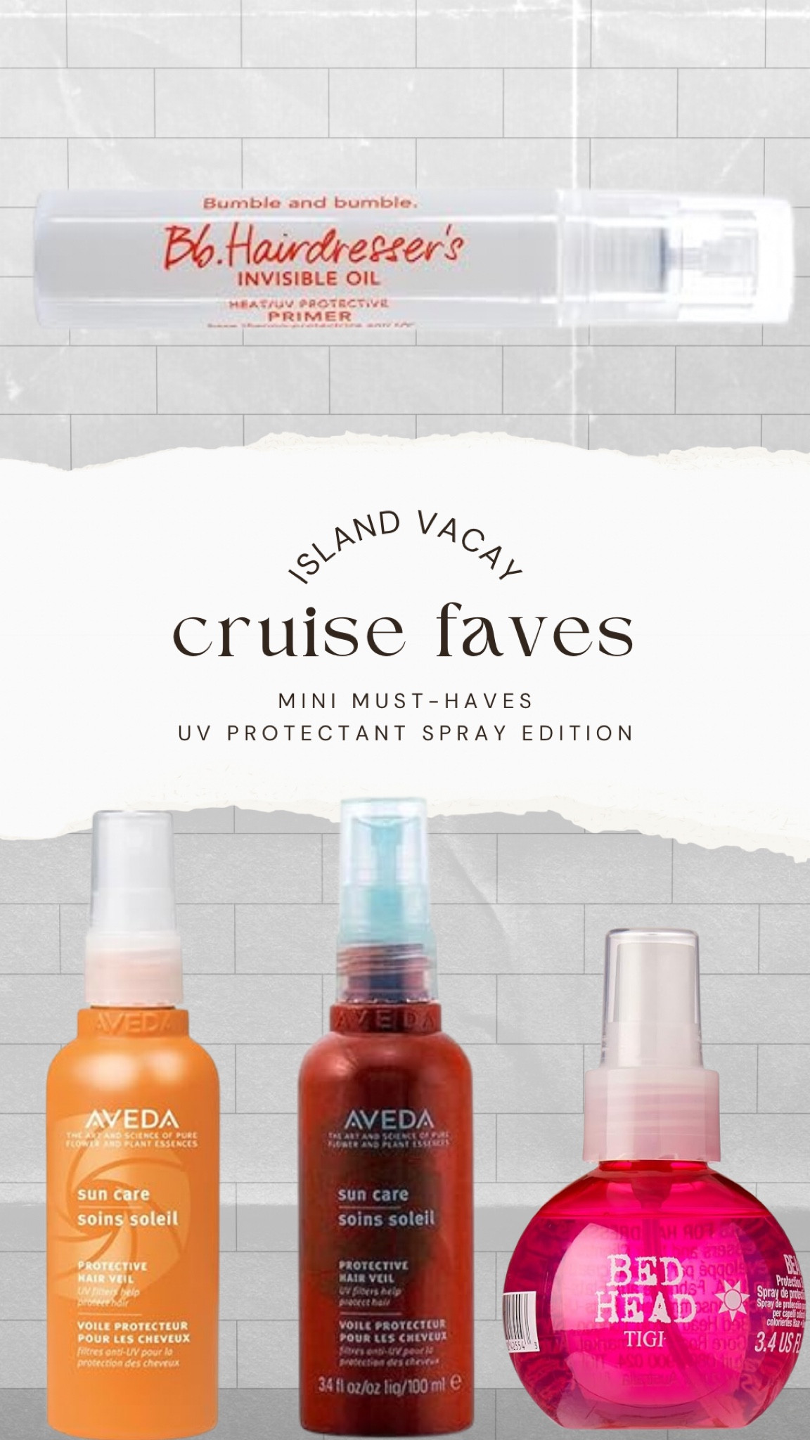 ✨pack for my upcoming cruise with me✨

UV protectant spray will help with any damage that’s caused by the sun’s rays. Make sure to spray on damp hair before heading out into the sun 👌🏻

#LTKbeauty #LTKstyletip #LTKtravel