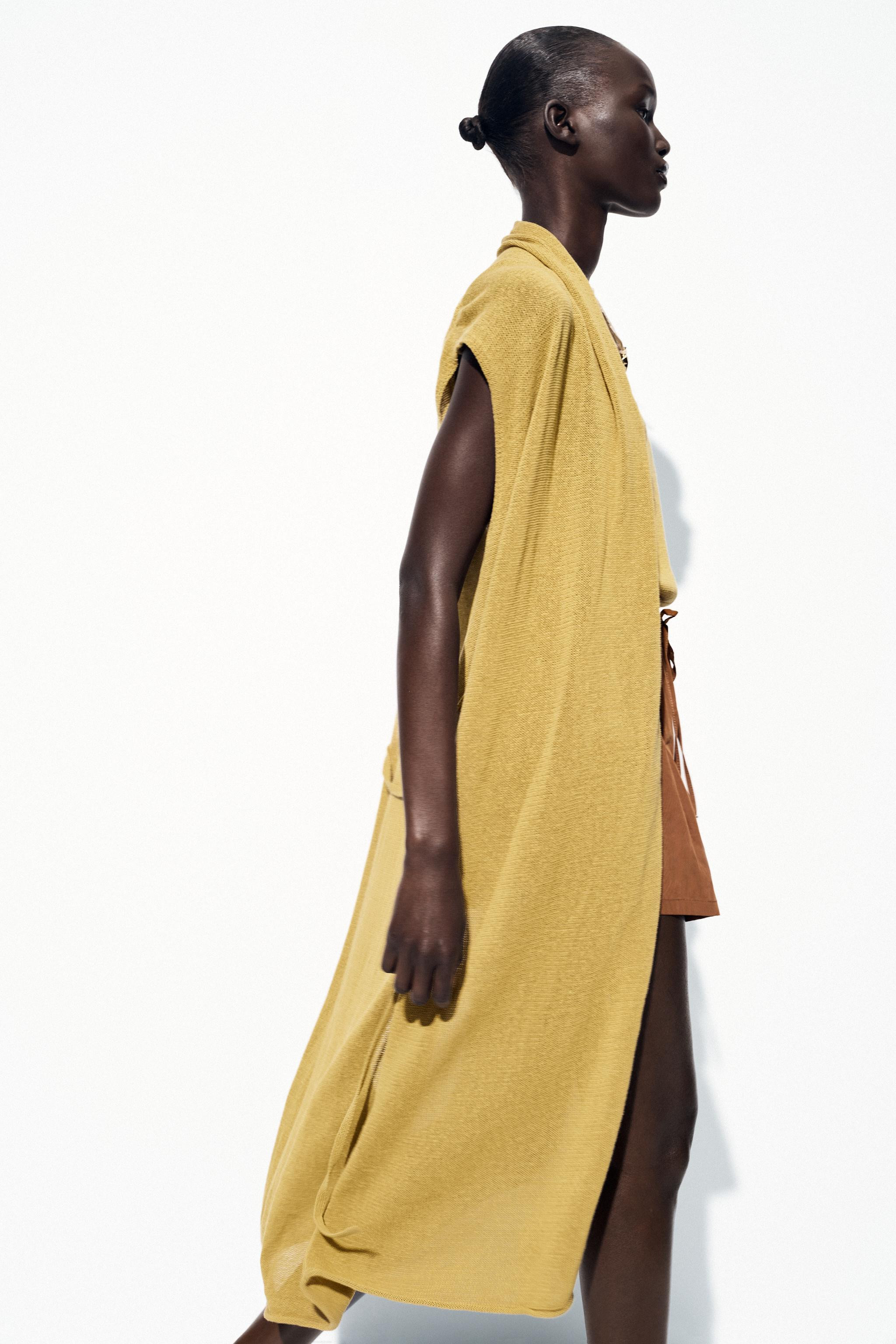 LONG LINEN KNIT VEST | Zara US