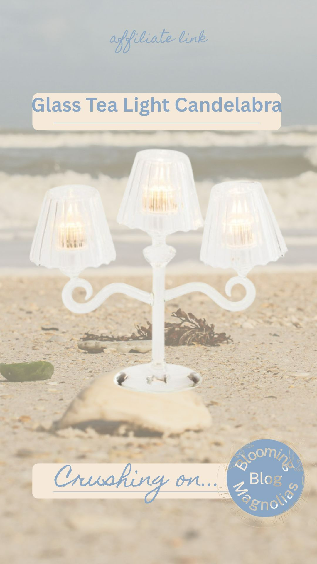 How cute is this glass tealight candelabra? 

 