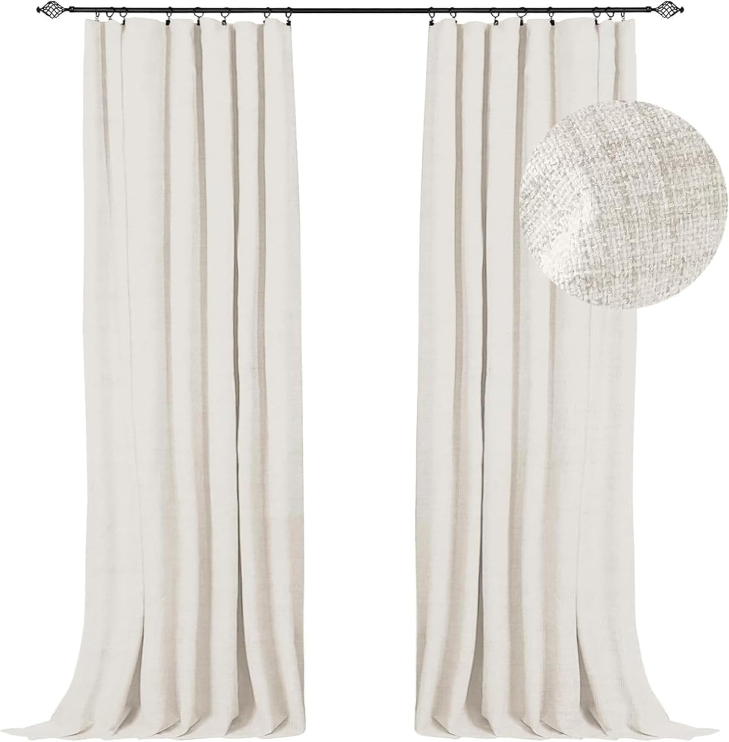 100% Blackout Shield Full Blackout Curtains for Bedroom 84 inch Length 2 Panels Set, Clip Rings/R... | Amazon (US)