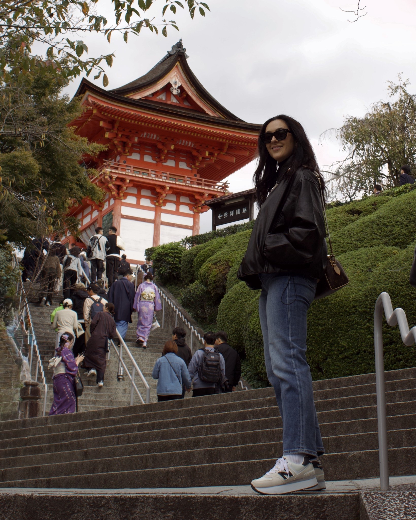 Casual Japan travel outfit with straight-leg jeans, sneakers, a leather bomber, and sunglasses. An easy capsule look for walking the city.

#LTKTravel #LTKSeasonal #LTKootd