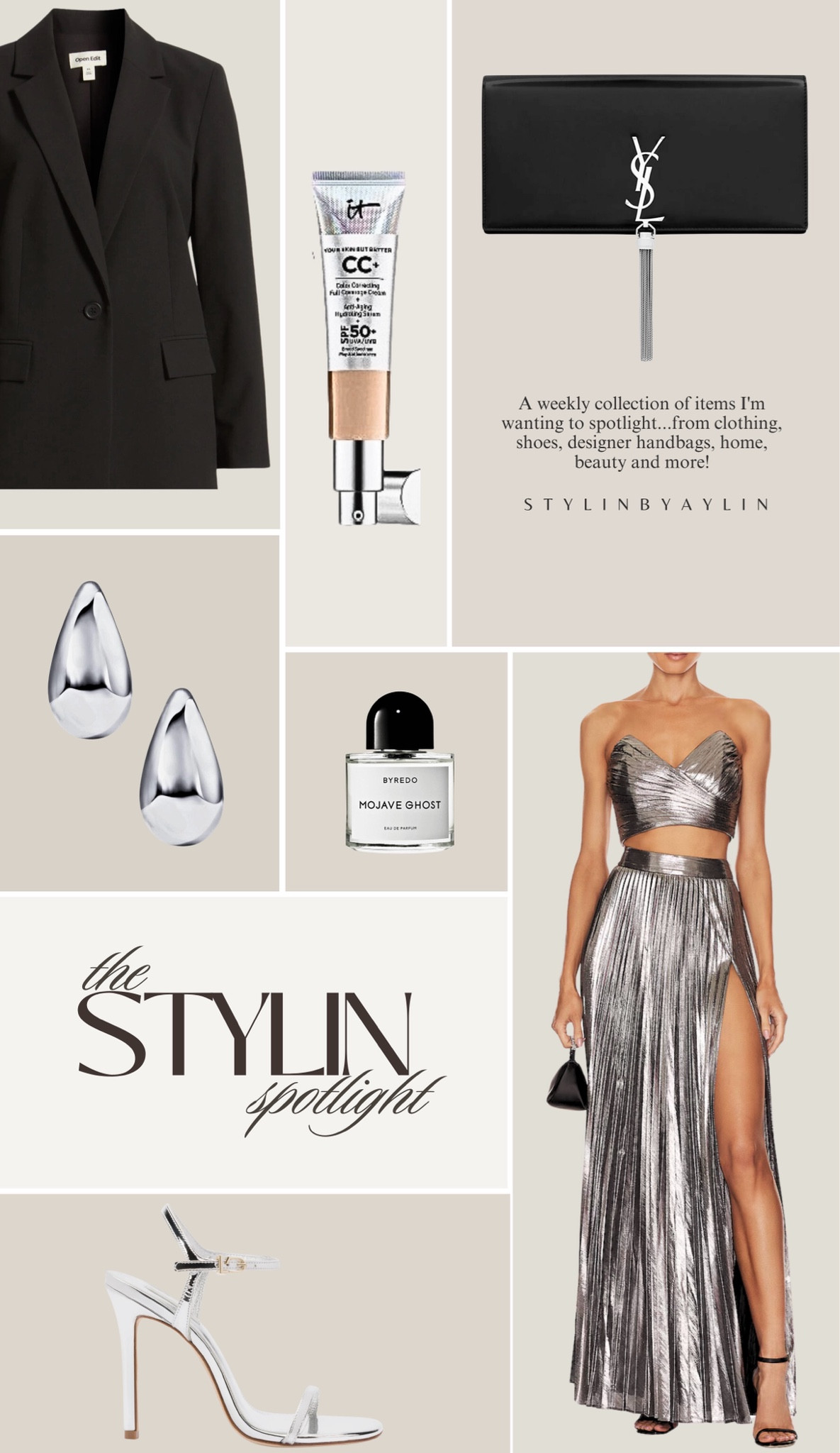 Stylin Spotlight! ✨ This look would be perfect for a formal occasion, wedding and would also work for the festive holidays coming up. I styled this look with beautiful (and budget friendly) earrings, designer bag & other silver accessories to tie everything together. #stylinbyaylin

#LTKStyleTip #LTKParties #LTKWedding