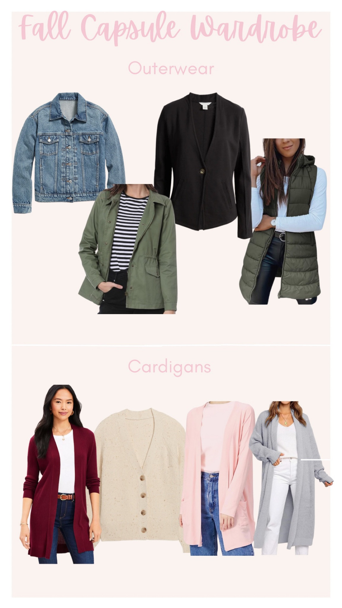 Fall capsule wardrobe outerwear and cardigans #amazon #loft #oldnavy #nordstrom 

#LTKSeasonal #LTKsalealert #LTKstyletip