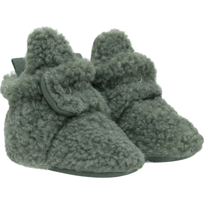 Sherpa Olive Snap Bootie | Maisonette