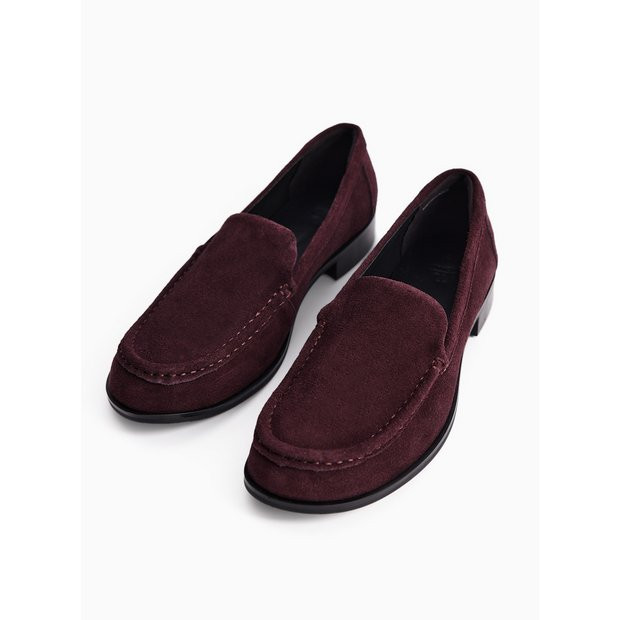 Buy Dark Red Suede Swung Toe Loafers 8 | Workwear | Tu | Tu Clothing