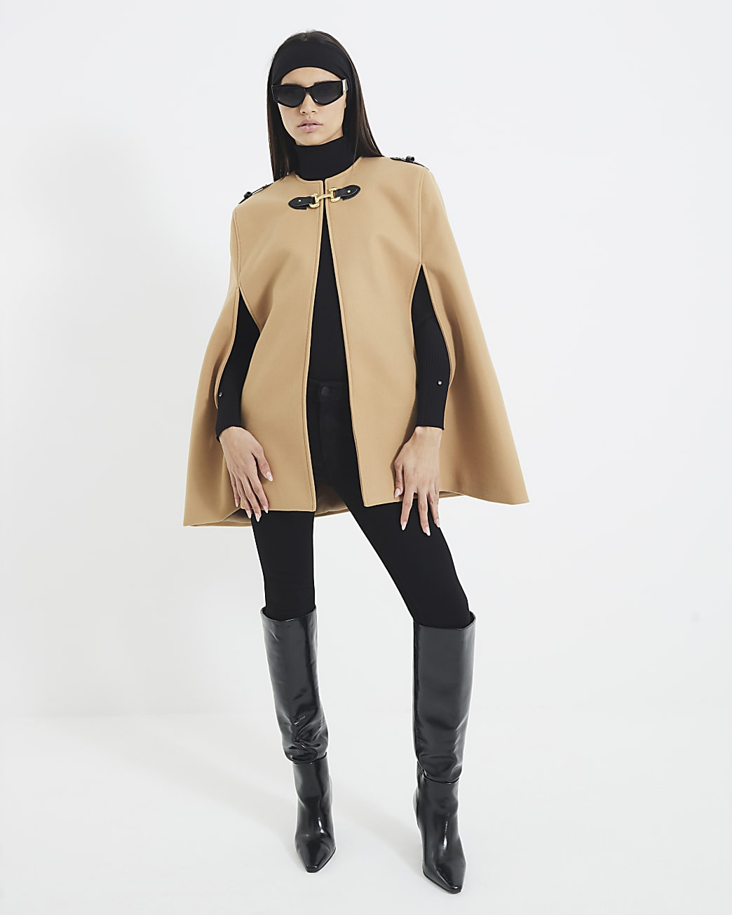 Beige Military Style Cape | River Island UK & IE