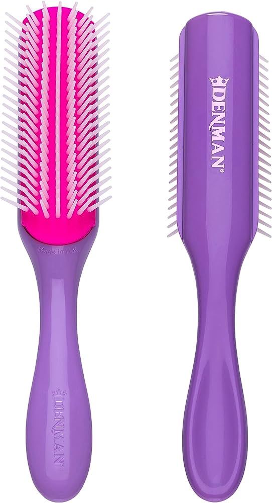 Denman Curly Hair Brush D3 (African Violet) 7 Row Styling Brush for Detangling, Separating, Shapi... | Amazon (US)