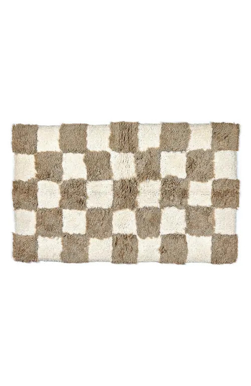 MACKENZIE CHILDS Checkerboard Taupe Bath Rug in Beige at Nordstrom | Nordstrom