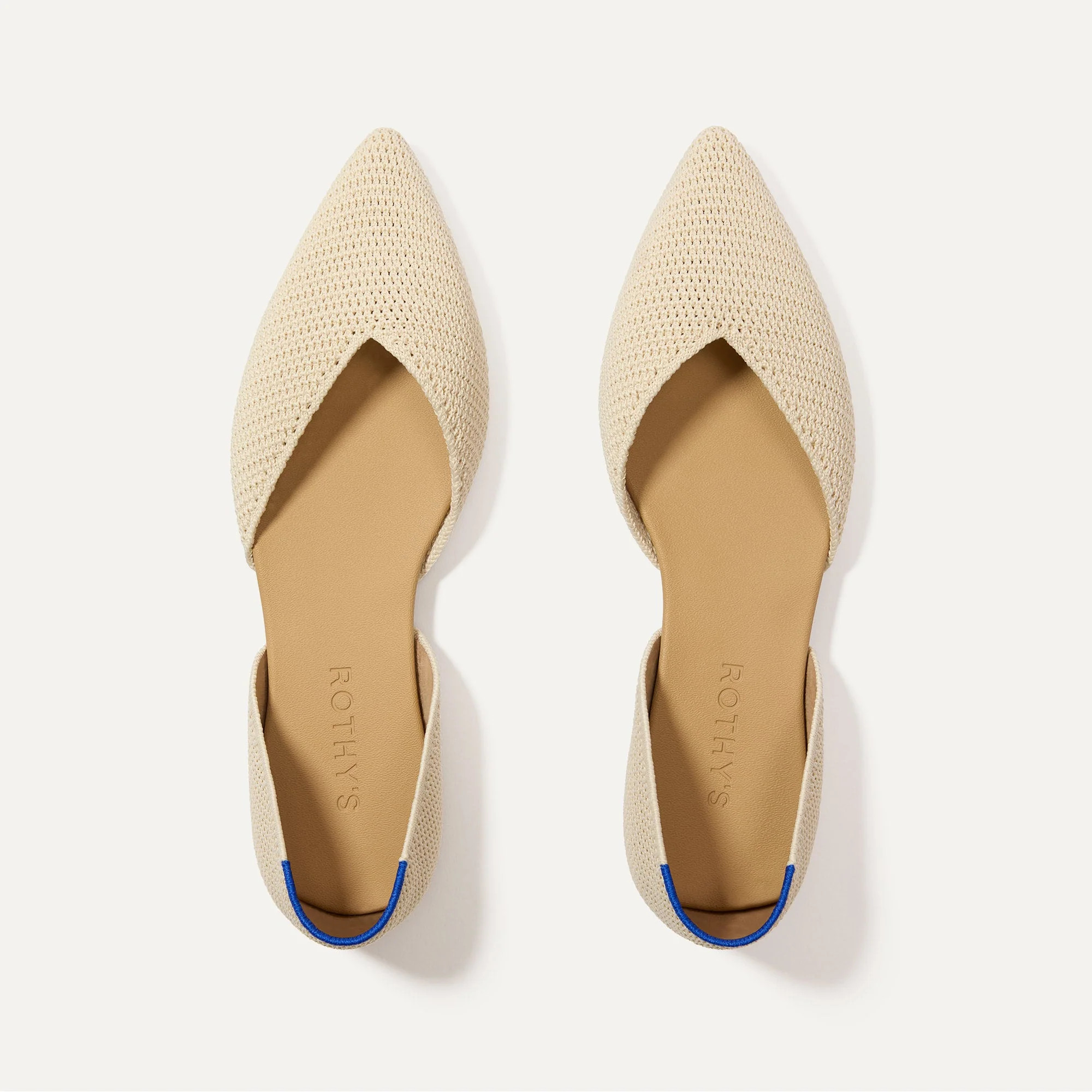 The D'Orsay Point in Conch Raffia-Knit | Flats | Rothy's | Rothy's