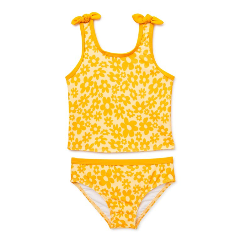 Wonder Nation Baby and Toddler Girls Tankini Swimsuit, 2-Piece Set, Sizes 12M-5T | Walmart (US)