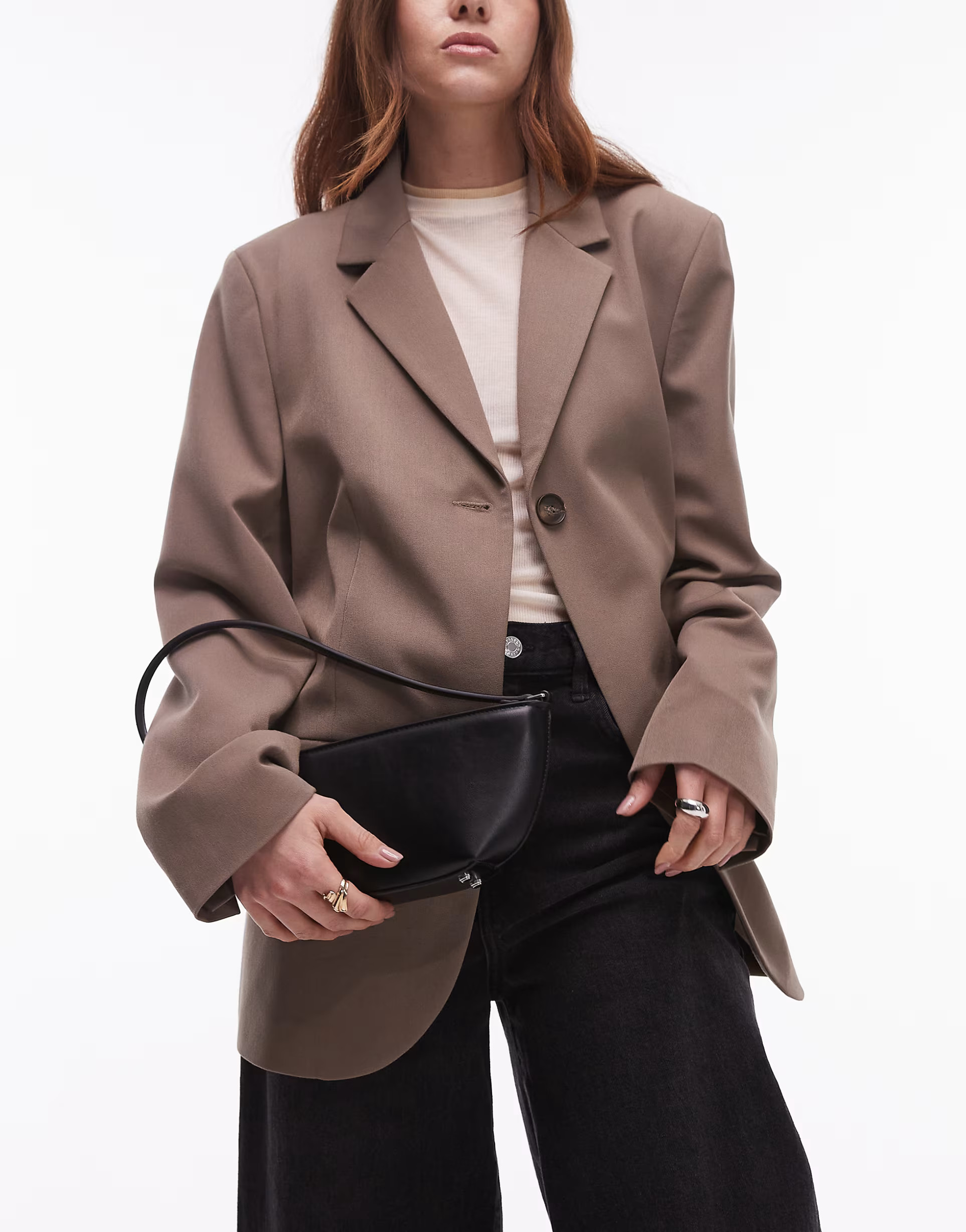 Mango squared round shoulder bag in black | ASOS (Global)