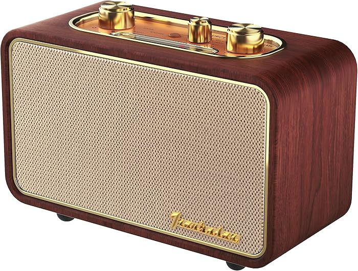 Wooden Retro Bluetooth Speaker, Vintage Portable Wireless Speaker with Interchangeable Faceplates... | Amazon (US)