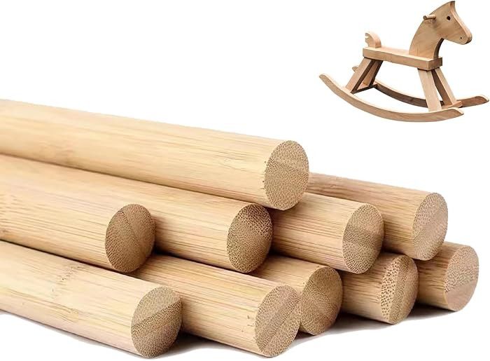 DaTpuik 1/2 x 17.5 Inch 10 PCS Dowel Rods Wood Sticks Wooden Dowel Rods - Unfinished Bamboo Stick... | Amazon (US)